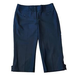 ANN TAYLOR Lindsay Mid Rise Navy Blue Culottes Pants Size 6